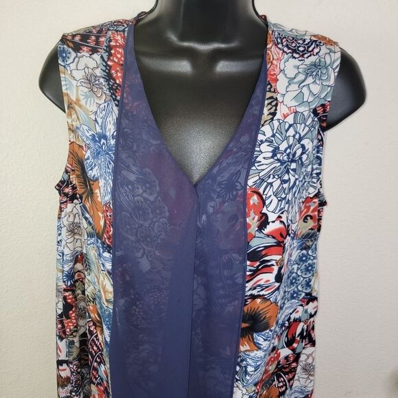 Soft Surroundings bohemian floral chiffon handkerchief dress size Small - Picture 3 of 7